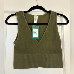 NWT - olive crop top